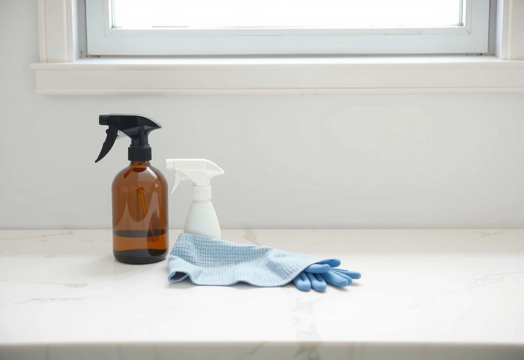 Eco-friendly cleaning supplies arranged neatly