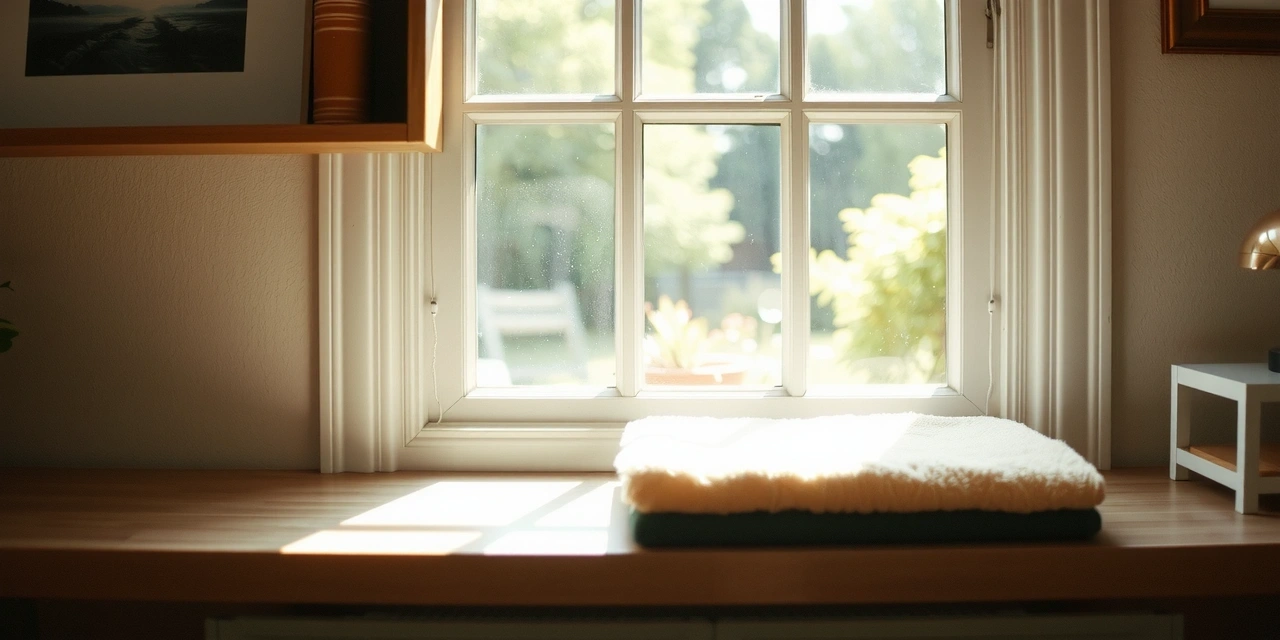 Sunlit living room shelf showcasing dust-free surfaces